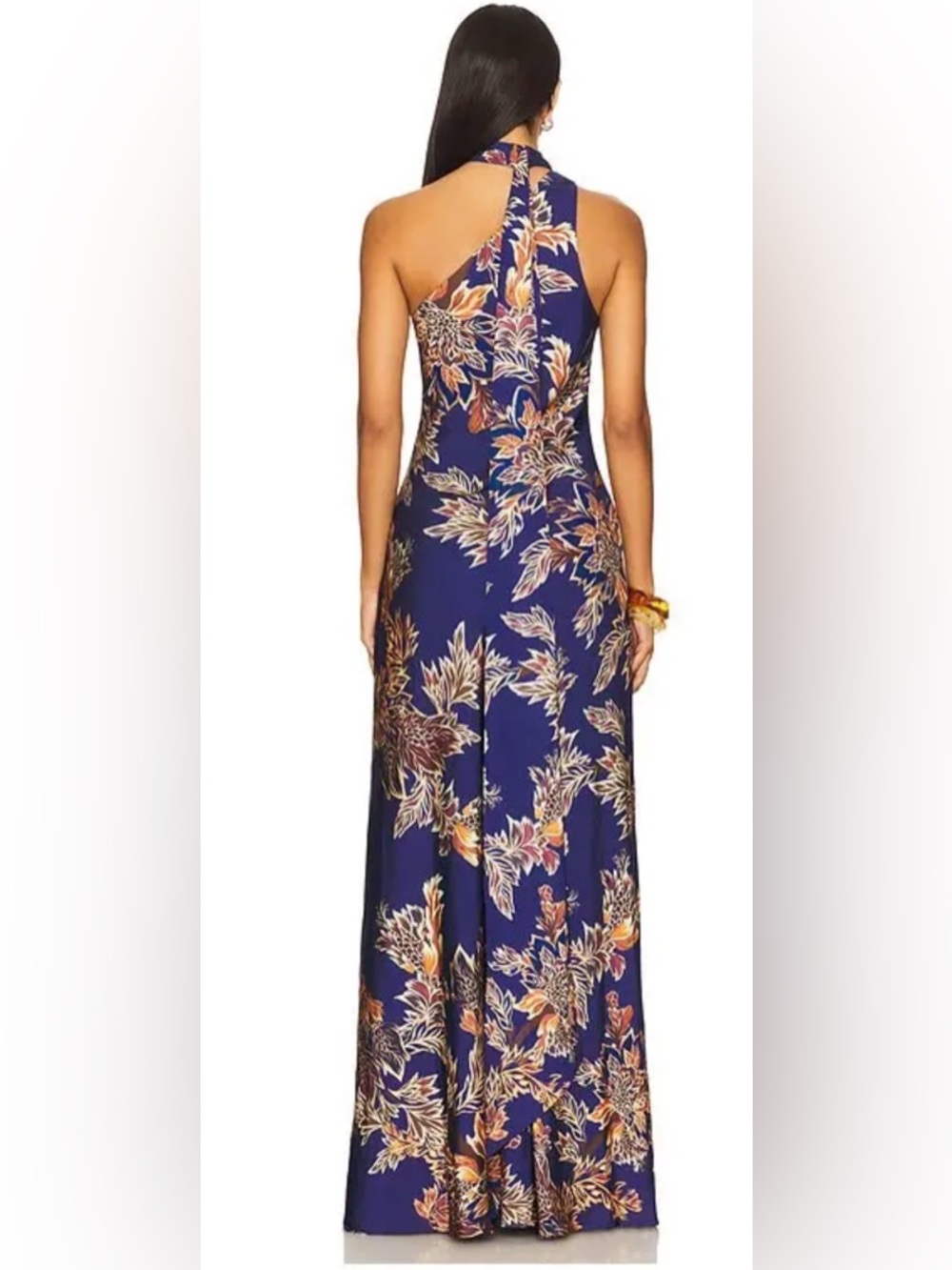 Hemant and Nandita bias Floral Halter Maxi Dress - Navy
